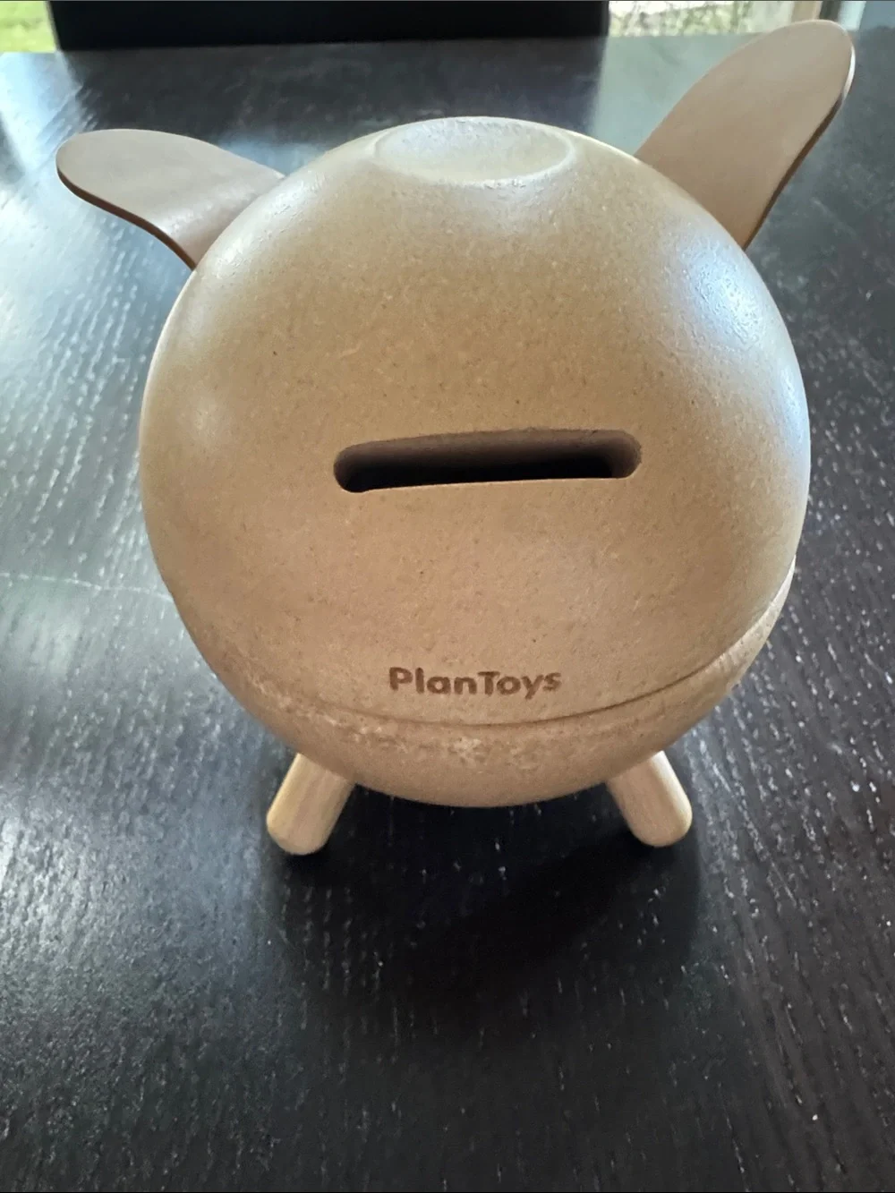 PlanToys Natural Brown Piggy Bank - Kids Toy